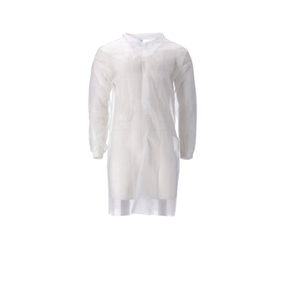 CMT - Besucherjacke XXL Vlies Druckknöpfe 104cm lang PP weiß 100 Stück