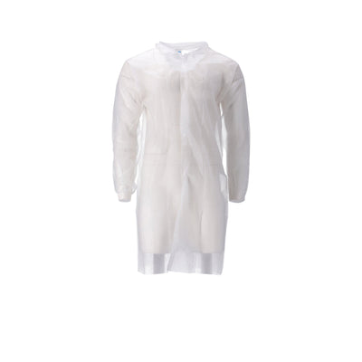 CMT - Besucherjacke M Vlies Druckknöpfe 104cm lang PP weiß 100 Stück