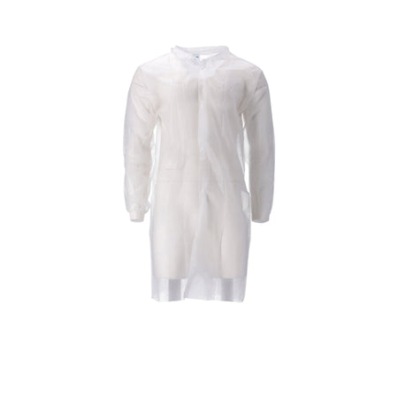 CMT - Besucherjacke M Vlies Druckknöpfe 104cm lang PP weiß 100 Stück