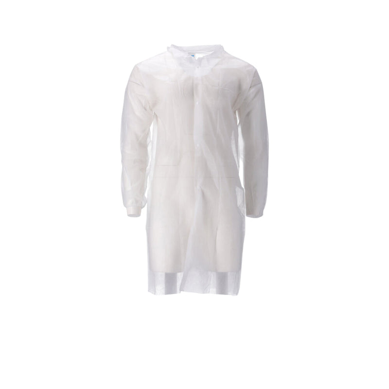 CMT - Besucherjacke M Vlies Druckknöpfe 104cm lang PP weiß 100 Stück