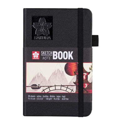 Sakura - Skizzenbuch 80 weiße Blätter 140gr 90x140mm schwarz