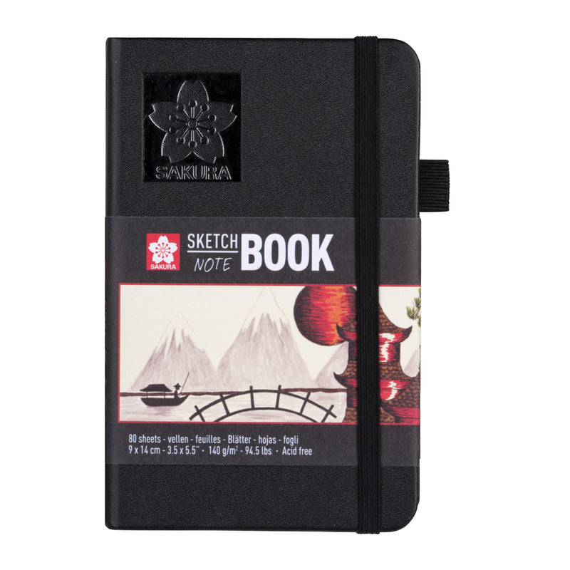 Sakura - Skizzenbuch 80 weiße Blätter 140gr 90x140mm schwarz