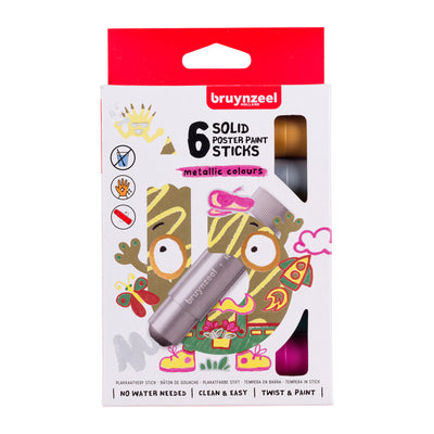 Bruynzeel - Gouachestifte-Set mit 6 Metallic-Farben