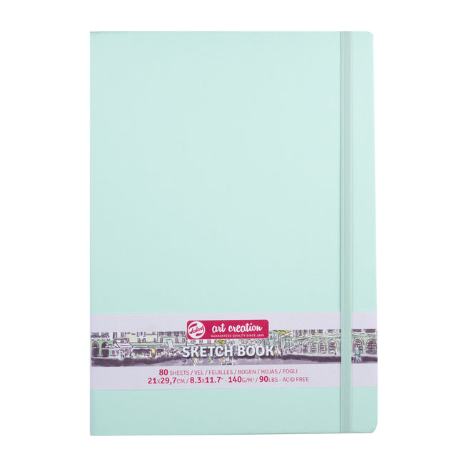 Talens - Skizzenbuch Art Creation 80 weiße Blätter 140gr 210x297mm frische Minze | 5 Stück