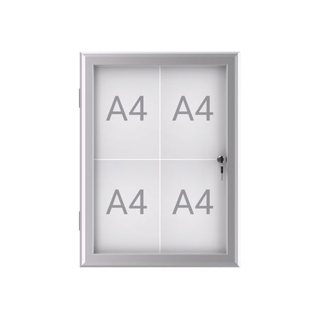 MAUL - Outdoor-Indoor-Displaywand Excite Whiteboard 4xA4 mit Schloss