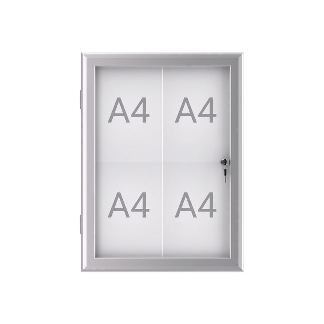MAUL - Outdoor-Indoor-Displaywand Excite Whiteboard 4xA4 mit Schloss