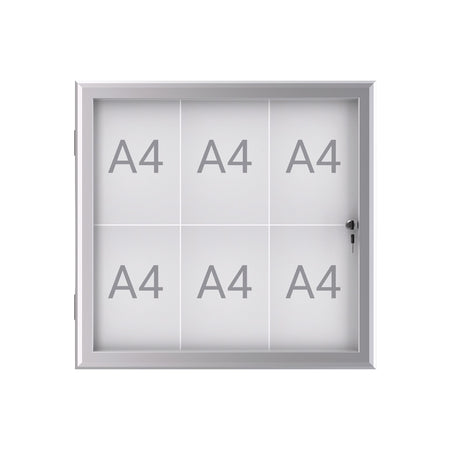 MAUL - Outdoor-Indoor-Displaywand Excite Whiteboard 6xA4 mit Schloss