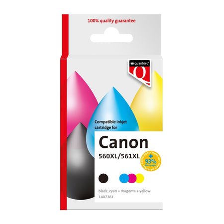 Quantore - Tintenpatronen-Alternative für PG560XL CL561XL Schwarz + Farben | 12 Stück