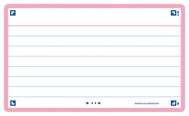 Flashcard Oxford 2.0 75x125mm 80vel 250gr Linie Pink