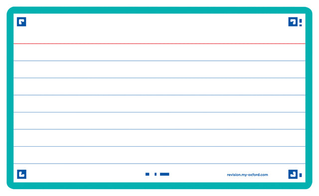 Flashcard Oxford 2.0 75x125mm 80vel 250gr Linie Minze