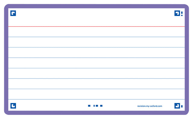 Flashcard Oxford 2.0 75x125mm 80VVE 250gr Linie Lila | 20 Teile