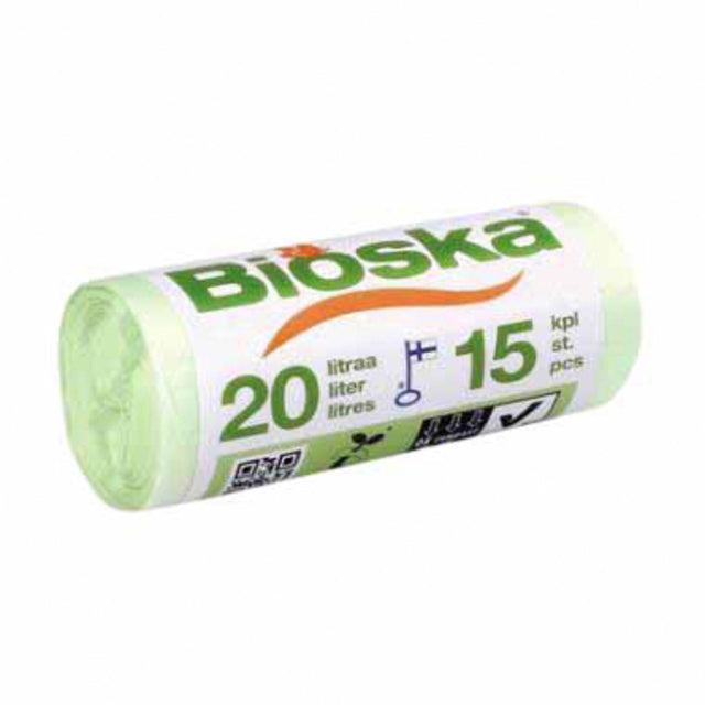 Bioska - Abfallbeutel Stärke 42x50cm 20 Liter grün Rolle à 15 Stück
