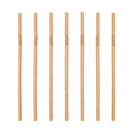IEZZY Catering und Cate - Trinkhalm aus Pappe biegbar Ø 6x240mm 100% fair 200 Stück braun