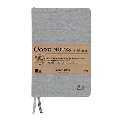 Aurora - Notizbuch Ocean A5 192 Seiten liniert 80gr Leinenstruktur grauer Einband