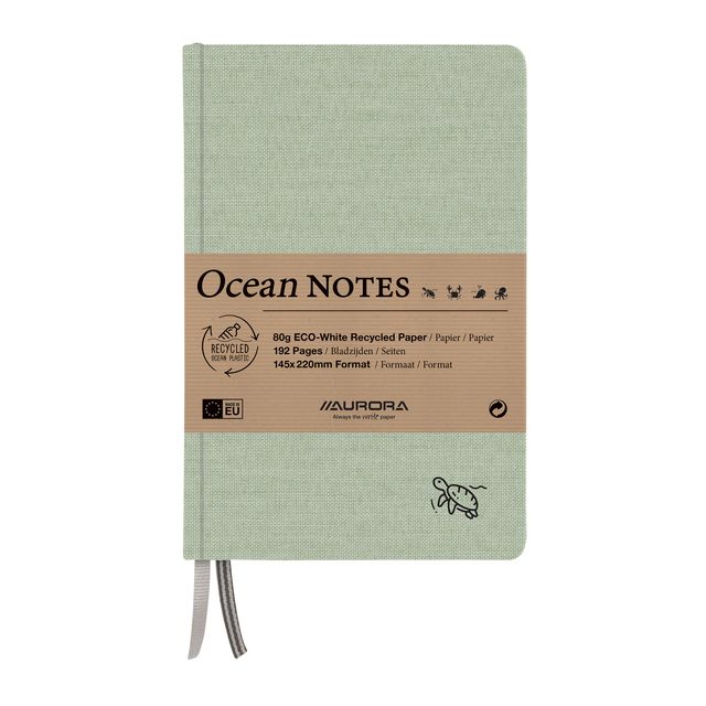 Aurora - Notizbuch Ocean A5 192 Seiten liniert 80gr Leinenstruktur Einband grün