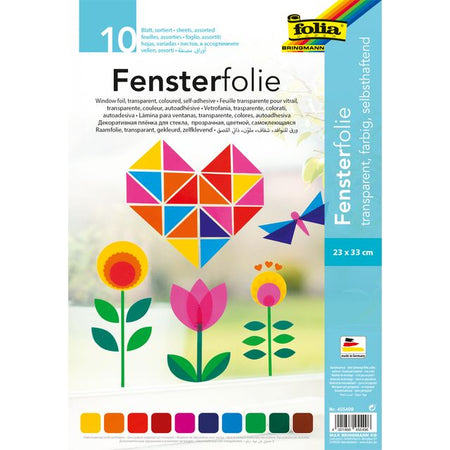 Folia Paper - Fensterfolie Folia 23x33cm 10 Blatt 10 Farben