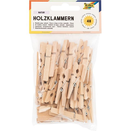 Folia Paper - Wäscheklammer Folia 48 Stück, drei Größen aus Holz