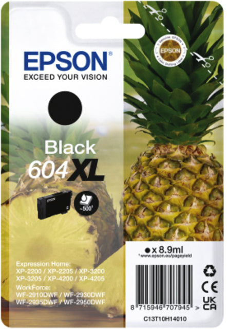 Epson - Tintenpatrone 604XL T10H14 schwarz | 10 Stück