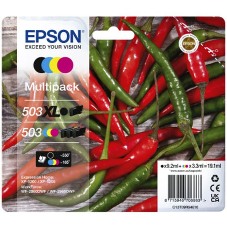 Epson - Tintenpatrone 503XL/503 T09R94 Schwarz + 3 Farben | 8 Stück