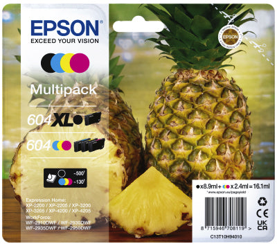 Epson - Tintenpatrone 604XL/604 T10H94 Schwarz + 3 Farben