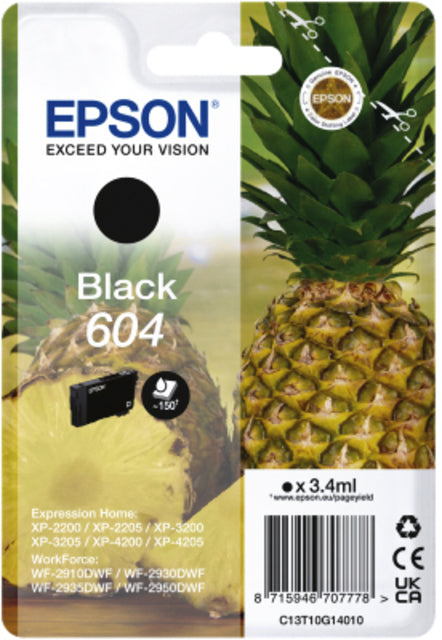 Epson - Tintenpatrone 604 T10G14 schwarz | 10 Stück