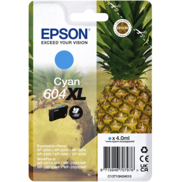 Epson - Tintenpatrone 604XL T10H24 blau | 10 Stück
