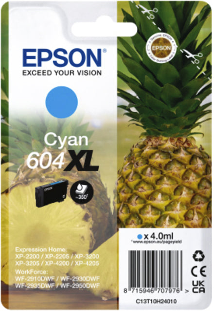 Epson - Tintenpatrone 604XL T10H24 blau | 10 Stück