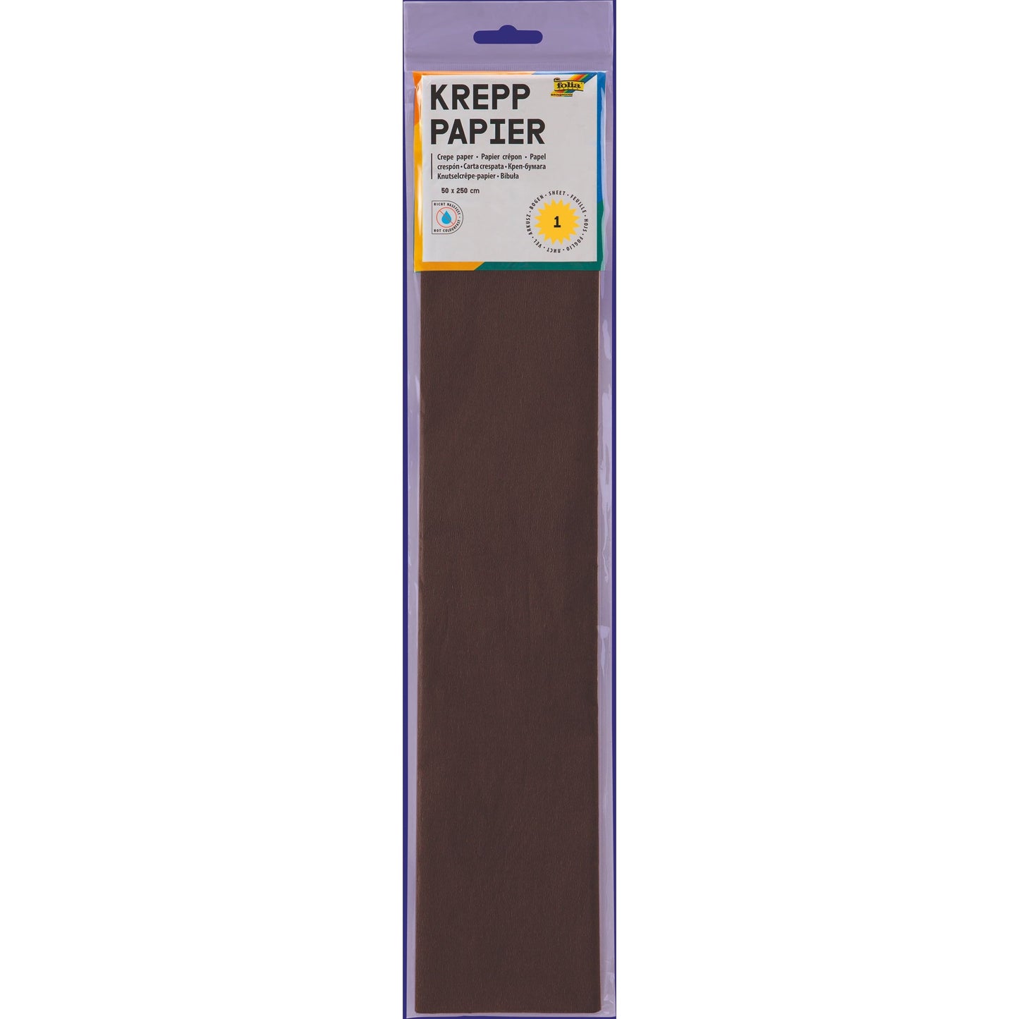 Folia Paper - Krepppapier Folia 250x50cm Nr. 115 dunkelbraun | 10 Stück