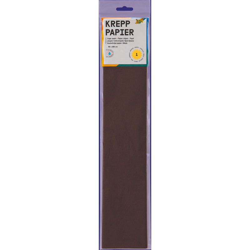 Folia Paper - Krepppapier Folia 250x50cm Nr. 115 dunkelbraun | 10 Stück