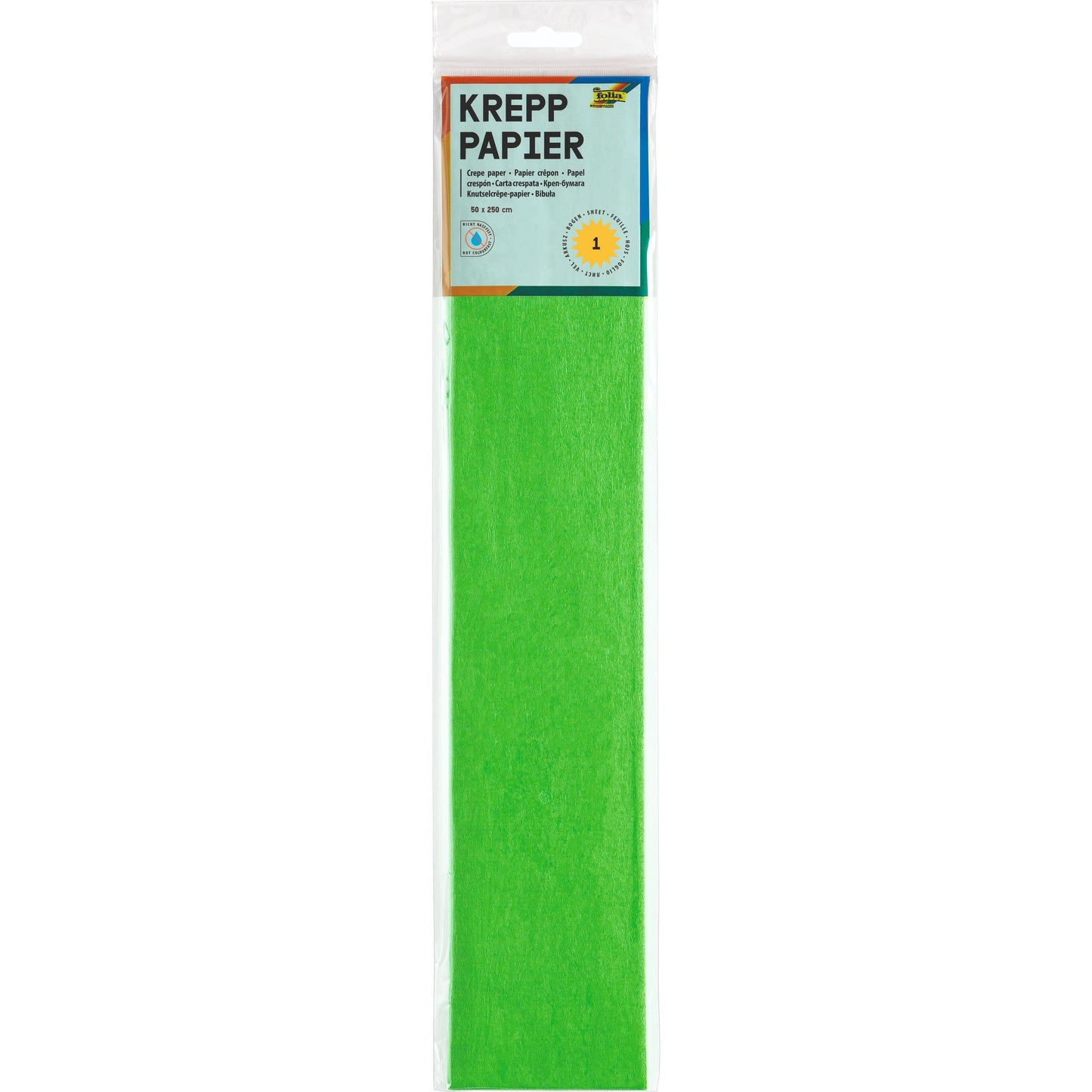 Folia Paper - Krepppapier Folia 250x50cm Nr140 Weihnachtsgrün | 10 Stück