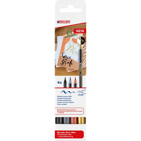 Edding - Brushpen 1340 Schriftset sortiert 4-teilig