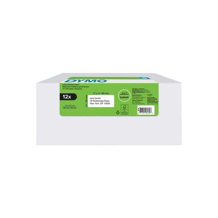 DYMO - Label LabelWriter Adressierung 25x54mm 12 Rollen à 500 Stück weiß