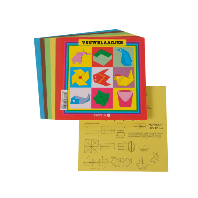 Papyrus - Faltblätter quadratisch 12x12cm 65 Gramm sortiert 90 Blatt | 10 Stück