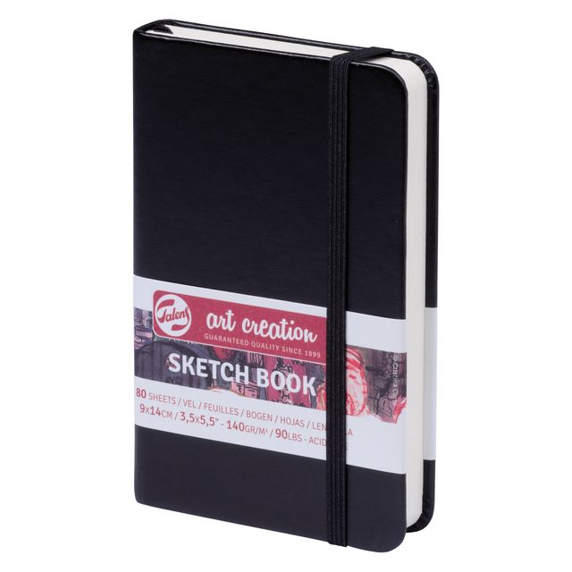Talens Art Creation - Skizzenbuch Art Creation 80 weiße Blätter 140gr 90x140mm schwarz | 5 Stück