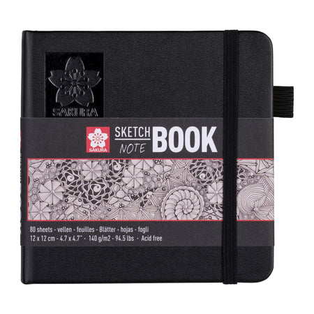 Sakura - Skizzenbuch 80 weiße Blätter 140gr 120x120mm schwarz | 5 Stück