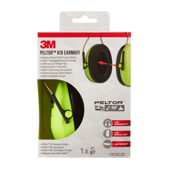 Oorkap 3m peltor kinderen h510ak (87-98 db) groen | 6 stuks