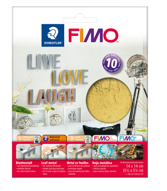 Fimo Staedtler - Blech Fimo 14x14cm 10 Blatt gold | 5 Stück