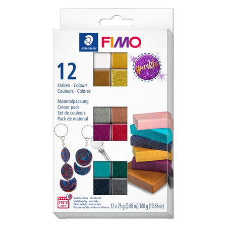 Fimo Staedtler – Ton-Fimo-Effekt-Farbpaket mit 12 funkelnden Farben