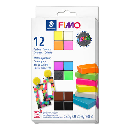 Fimo Staedtler - Ton-Fimo-Effekt-Farbpaket 12 Neonfarben