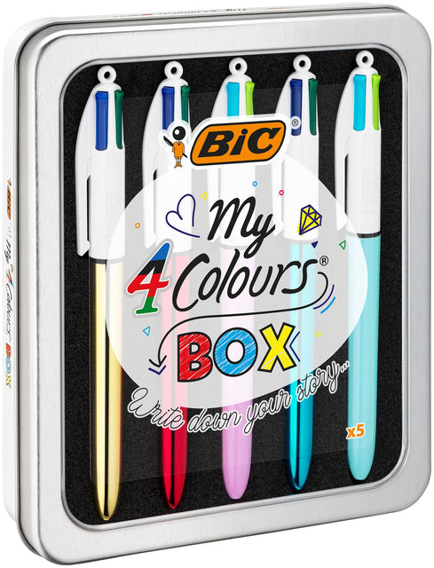 BIC - Kugelschreiber 4 Farben my in Dose m sortiert | 20 Stück
