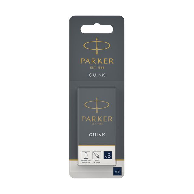 Parker - Tintenpatrone Quink blau-schwarz Blister à 5 Stück