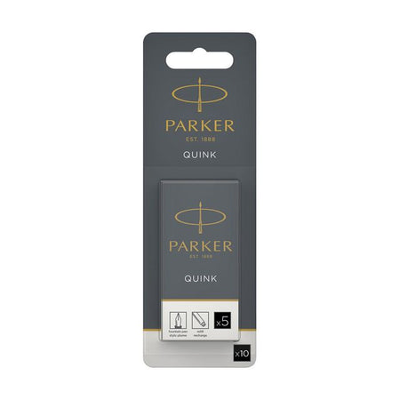 Parker - Tintenpatrone Quink schwarz, Blisterpackung mit 10 Stück