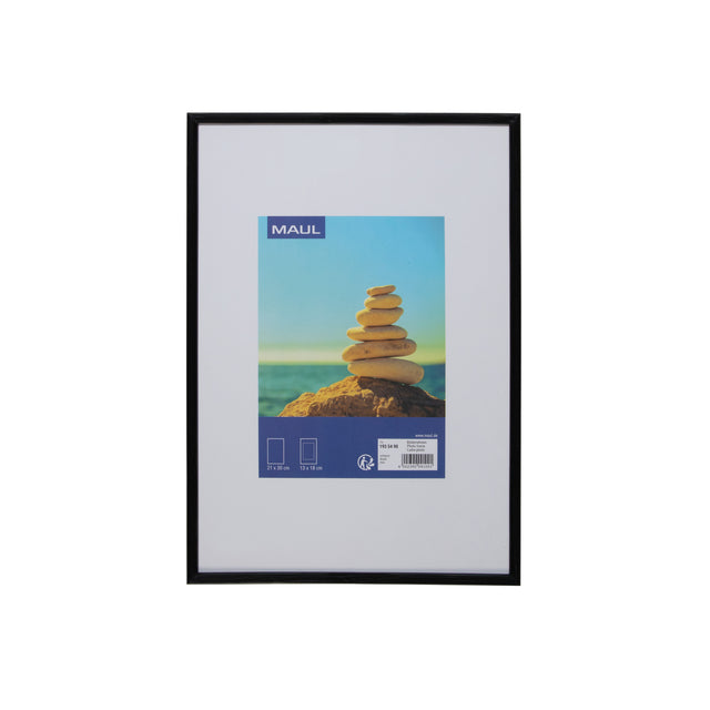 MAUL - Fotorahmen Kunst 21x30cm Kunststoffrahmen schwarz | 6 Stück