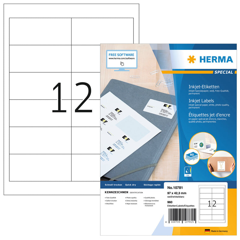 HERMA - Etikett 10781 97x42,3mm weiß 960 Stück