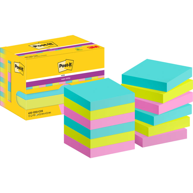 Post-it - Notizblock 622 super klebrig 47,6x47,6mm cos | 24 Stück