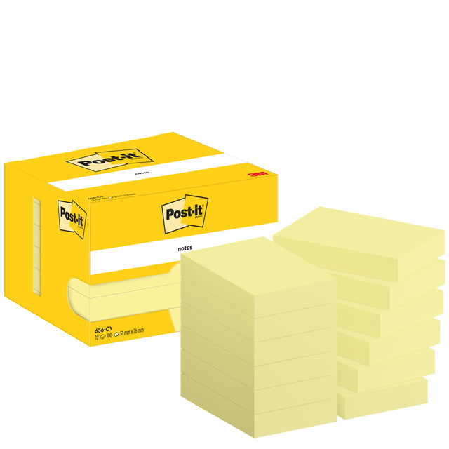 Memo-Block 3M Post-It 656 51x76mm Gelb | 16 Stücke