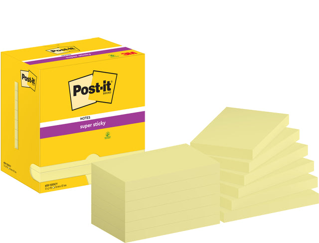 Memoblok 3m post-it 655-sy 76x127mm Ss gelb | 12 Stücke