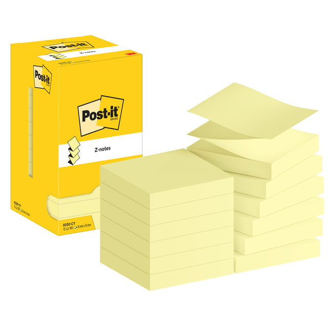 Memoblok 3m post-it z-note r330 gelb | 12 Stücke