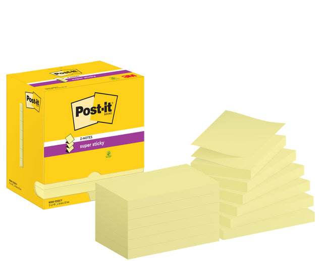 Memoblok 3m post-it z-note s350 klebry gelb | 12 Stücke