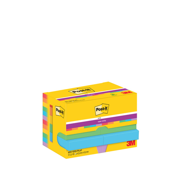 Notizblock 3m Post-it 622-12ss-play | Karton mit 12 Stück